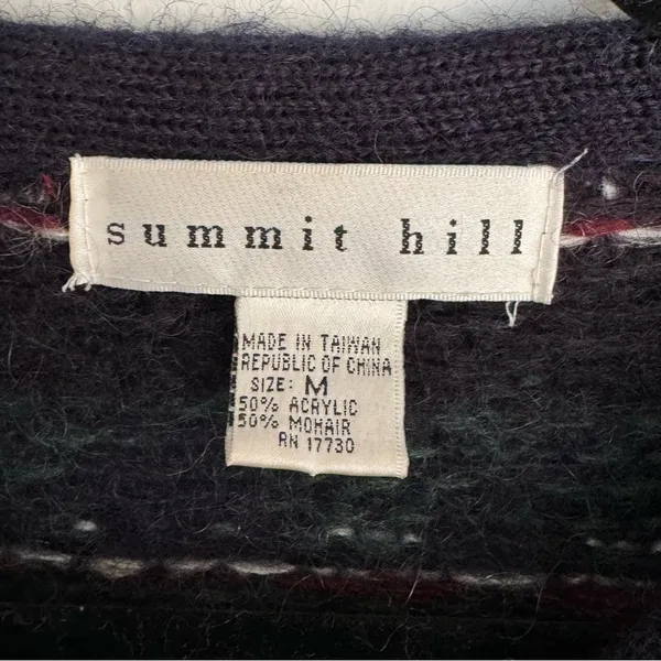 Summit Hill Womens Mohair Blend Button Front Cardigan Sweater Chunky Buttons M Blue Size M - Image 5