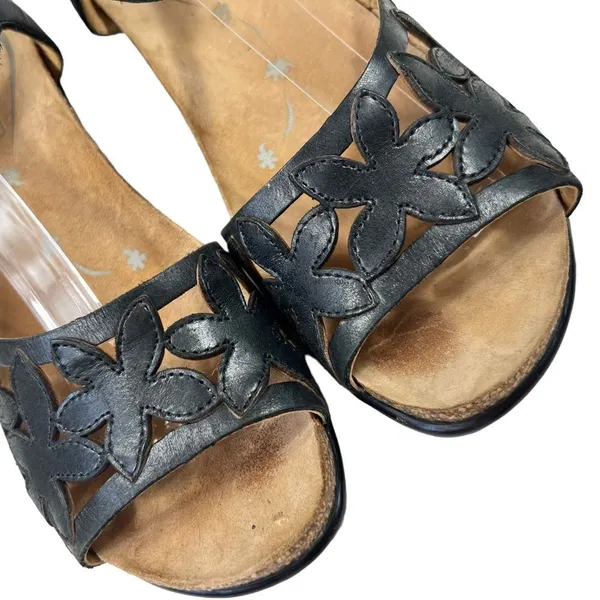 Dansko Coquette Laser Cut Floral Leather Sandals - Image 6