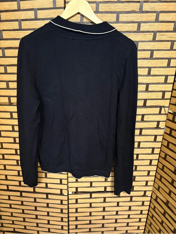 Max studio black polo sweater size large - Image 2
