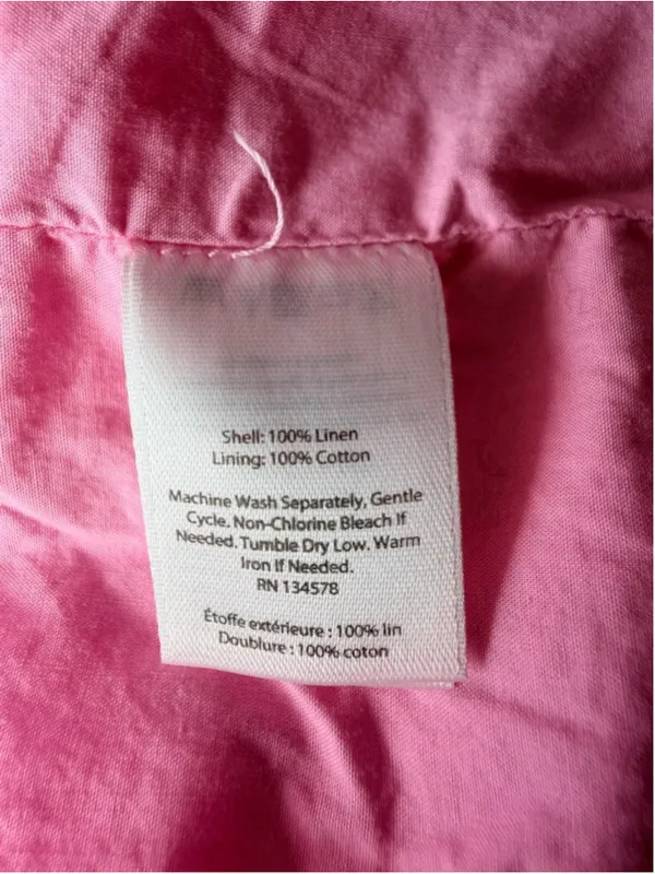 Vineyard Vines Pink Linen Mini Skirt Size 12 Flowy Ruffle Hem Preppy Coastal - Image 6