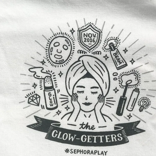 Sephora The Glow Getters Drawstring Cloth MakeUp Delicates Travel Bag White New - Image 2