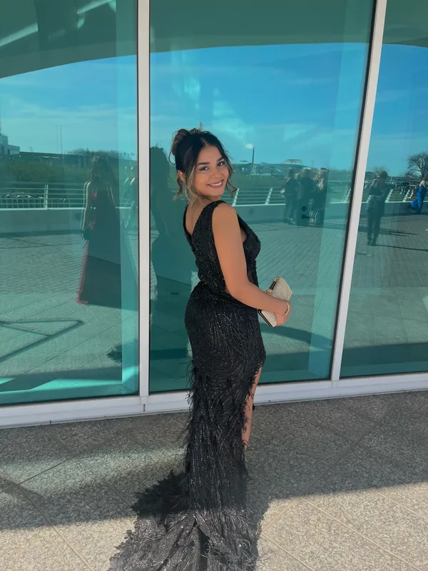 Prom Dress Black Size 8 - Image 2