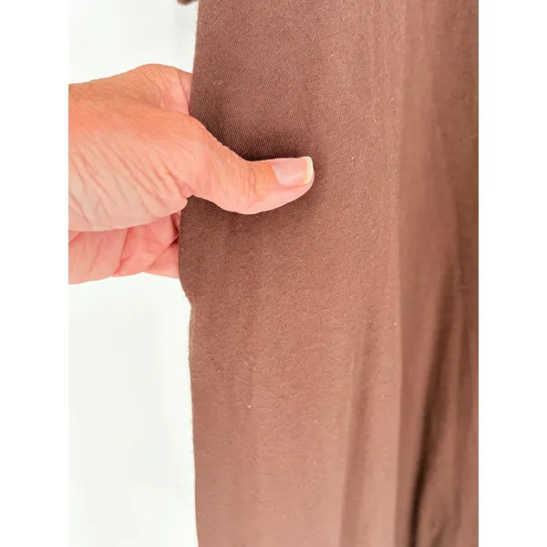 Zenana Outfitters‎ Swing Dress Womens Small Chico Brown 3/4 Sleeve Pockets Flowy - Image 4