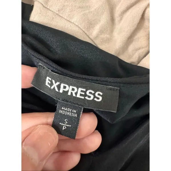 Express Black Twist Front Cutout One-Piece Swimsuit Bodysuit Size Small - Image 6