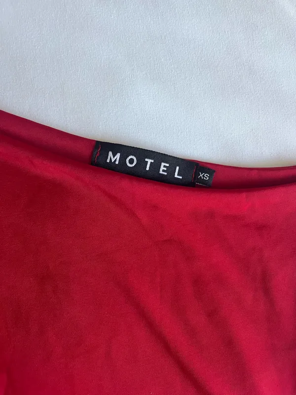 Motel Rocks Off-The-Shoulder red Top - Image 3
