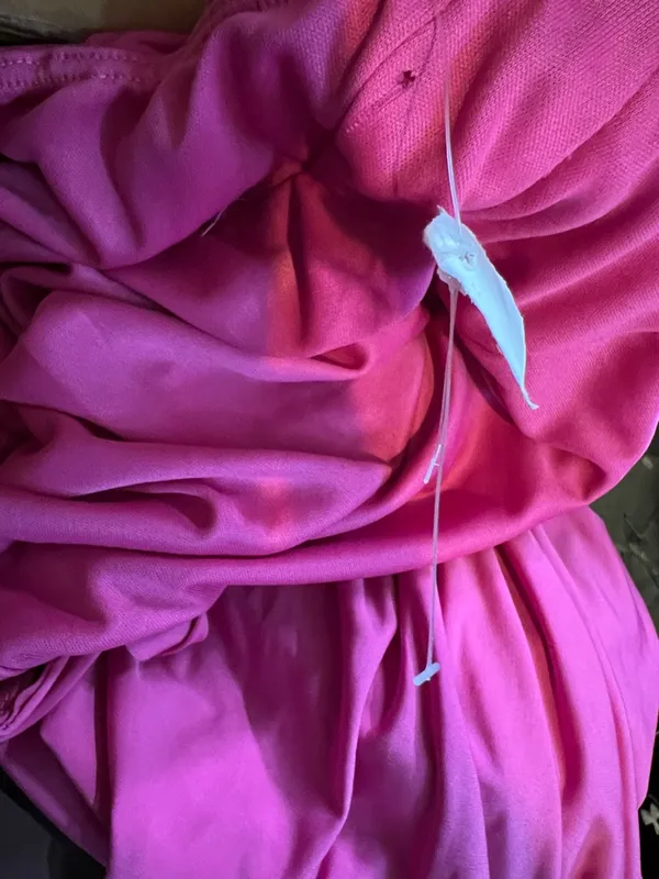 Lucy In The Sky Pink Medium Ruched Mini Dress Ties around The Neck (Flawed-Hole) - Image 8