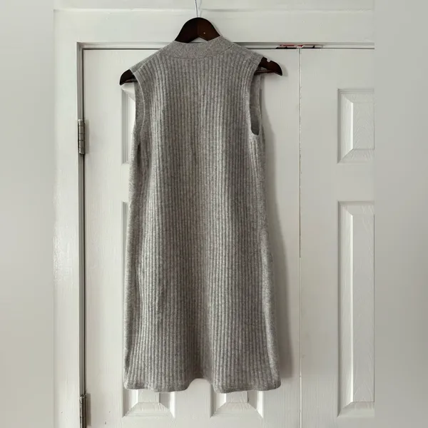 Adrienne Vittadini Light Gray Open Front Cashmere Cardigan‎ Size Small EUC - Image 2