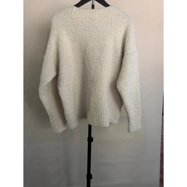 ON 34th Bouclé Crewneck Sweater Cream Large Wool Blend MSRP $69.50 - Image 2