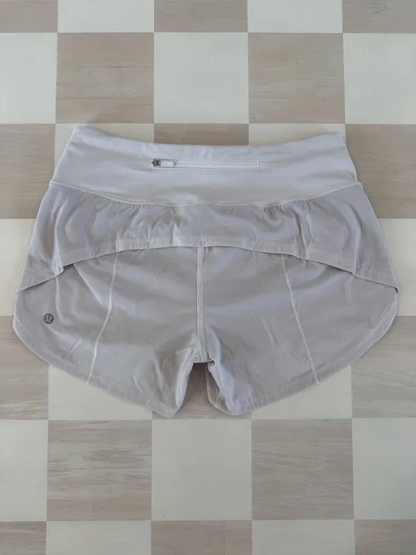 lululemon speed up short white 4” long updated fit 4 W7AVLT - Image 2