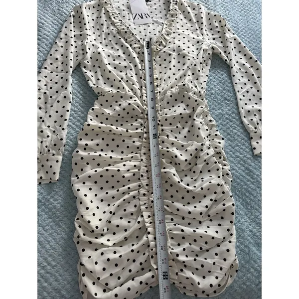 NWT Zara Polka Dot Dress Black White Women's XS Coastal Cocktail Beach Grandma - Image 2