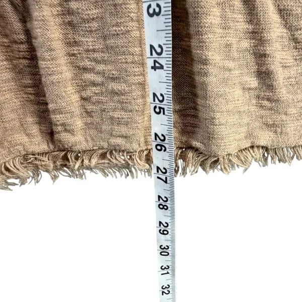 Zara Knit Peplum Camisole Top Women M Tan‎ Fringe Hem Spaghetti Strap Boho Chic - Image 7