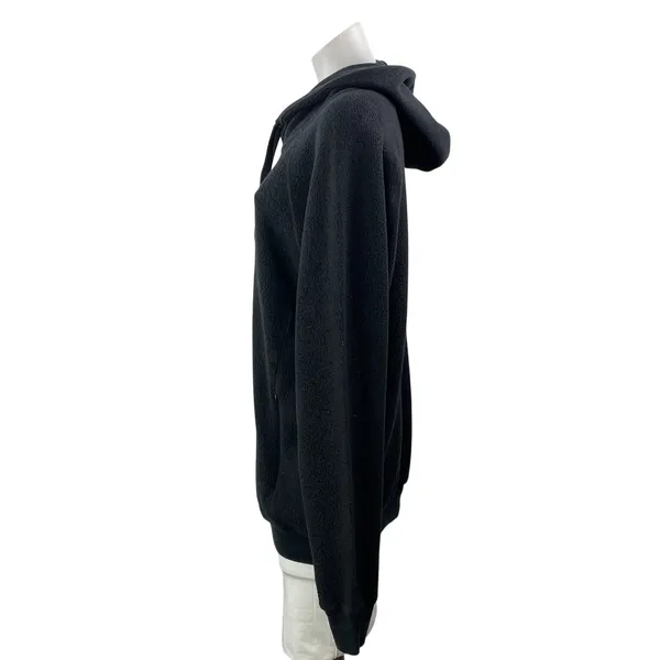 Alo Yoga Women's Black Long Sleeve Sherpa Fleece Hoodie Hooded Sweatshirt Top L - Image 2