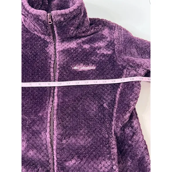 Columbia Sportswear Purple Fleece Jacket Medium Full Zip Sherpa Plush - Image 6
