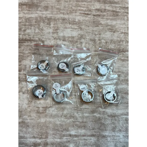 Ring Bundle Size 8 Chain Circles Silver Black Gold Glitter Moon Stars Rings New - Image 2