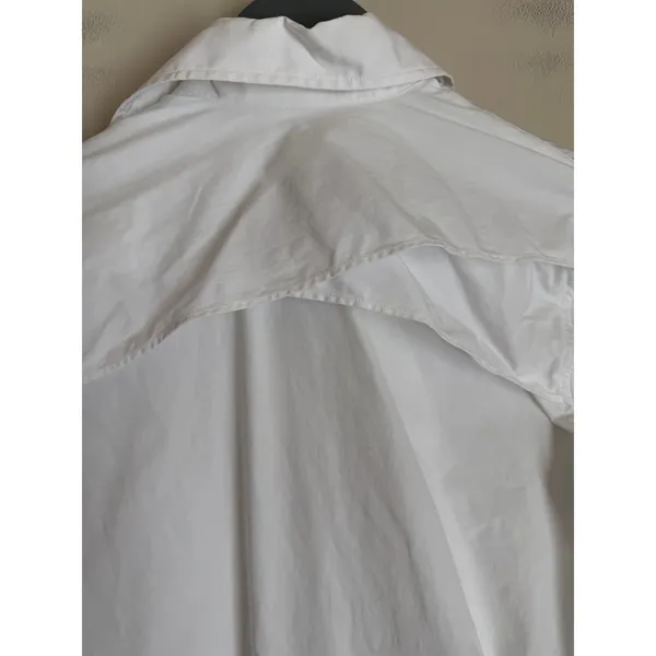 Ann Mashburn Button Down Shirt Women XS White Stretch Cotton - Image 3