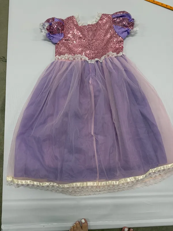 Shnatygren Girls Rapunzel Princess Costume Dress Purple Pink Sequins Size 140 - Image 6