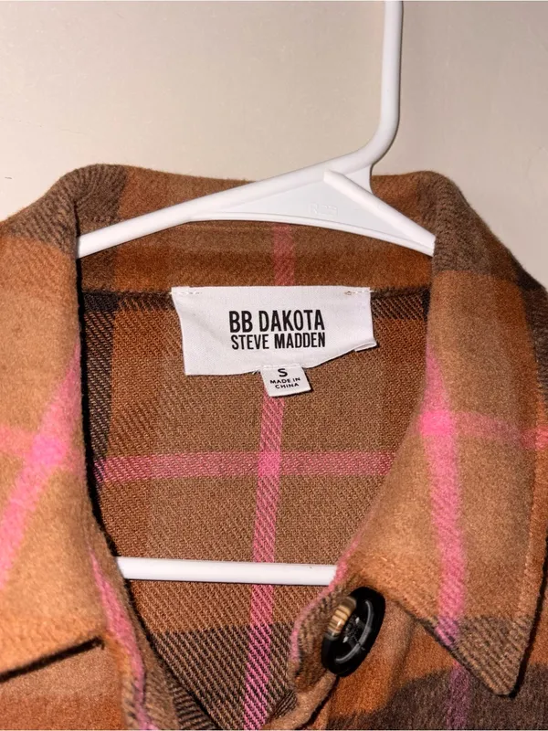 BB Dakota x Steve Madden plaid shacket top S - Image 3