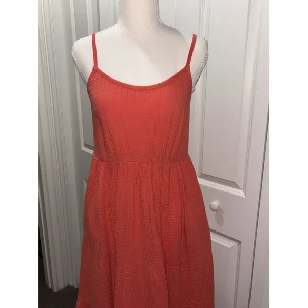 Women's Magaschoni Peach Casual Dress 100% Organic Cotton Sleeveless Midi Size - Image 8