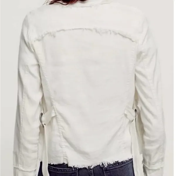 Free People Rae‎ Femme Linen Raw Hem Jacket - Image 3