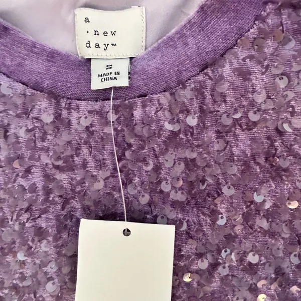 a new day Lavender Sequin Top - Image 3