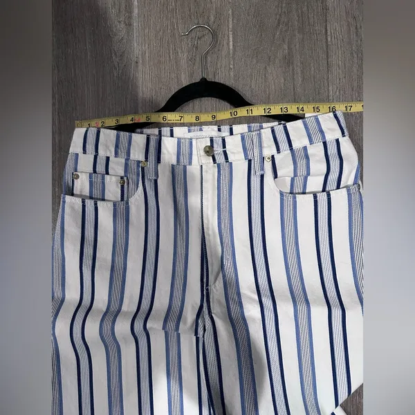 Free People Nobody Denim Monte Carlo Jeans new with tags stripe pattern y2k blue - Image 6