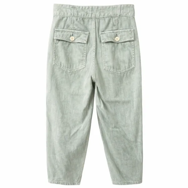 Free People We The Free Paloma Slouchy Belted Pants Size 25 Sage Green High Rise - Image 3