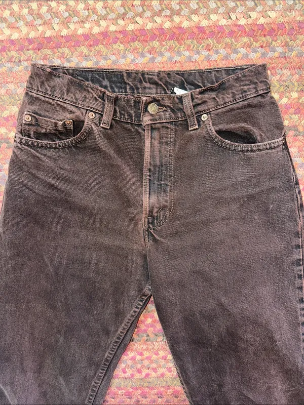 Vtg 550 Levis Dark Brown Denim Jeans - Image 2