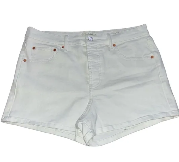 high waist white shorts size 8/29 - Image 2