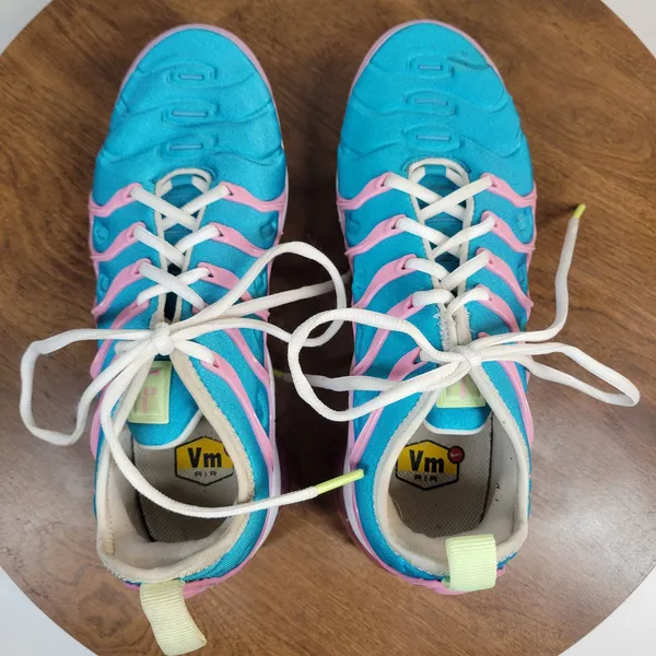 Nike Air VaporMax Plus Easter Women's Sneakers 7.5 Blue Pink Athletic CW7014-100 - Image 6