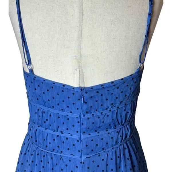 La Maison Talulah Dress Womens Small‎ Blue And Black Polka Dot Sorrento Midi - Image 9