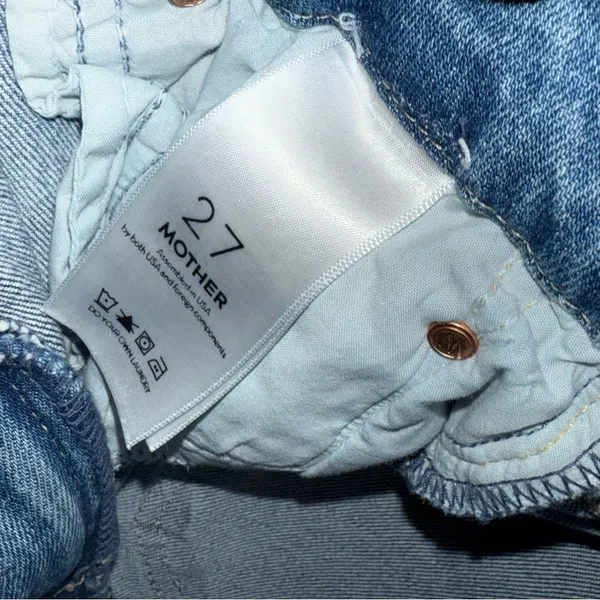 MOTHER‎ The Looker Step Ankle Fray Jeans Despite Differences Denim Blue 27 - Image 5