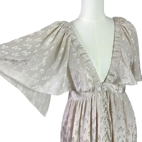 Free People Dainty Ethereal Fairy Cha Cha Maxi Dress in Ivory Cream Size Medium - Image 11