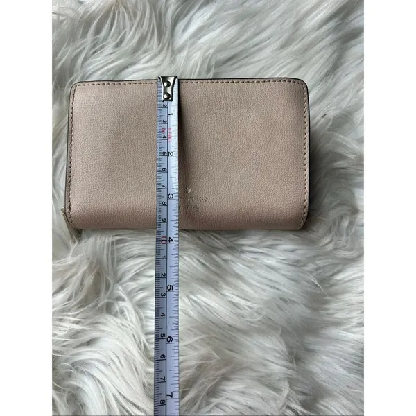 Kate Spade Adel Medium Bifold Wallet in pink and tan on the outside - Image 8