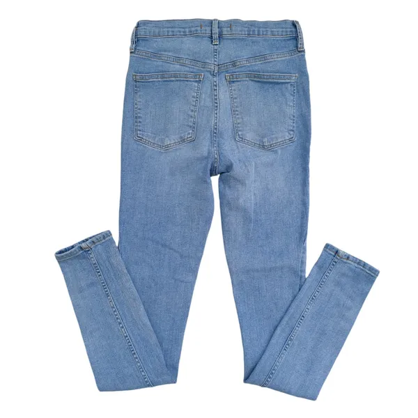 Free People Skinny Jeans Womens 27 Blue Denim Light Wash Straight Leg - Image 9
