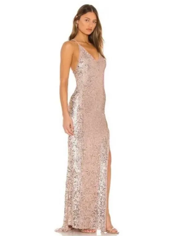 Retrofete Marie Dress In Rose Gold Size XS/S - Image 3