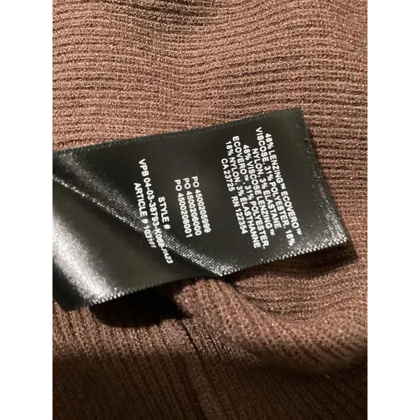 Wilfred Sweater Womens Small Brown Lace Up V Neck Ribbed Knit Long Sleeve Fitted - Image 6