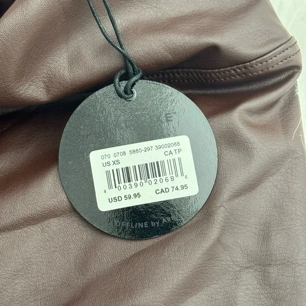 OFFLINE by Aerie Faux Leather High Waisted Leggings Chocolate Brown Size XS - Image 10