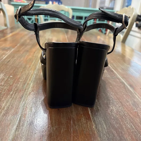 Y Not Y2K Black Platform Heels Size 9 - Image 7