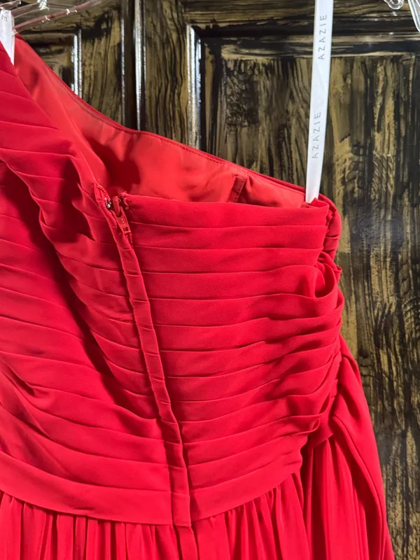 Azazie red bridesmaid dress - Image 5