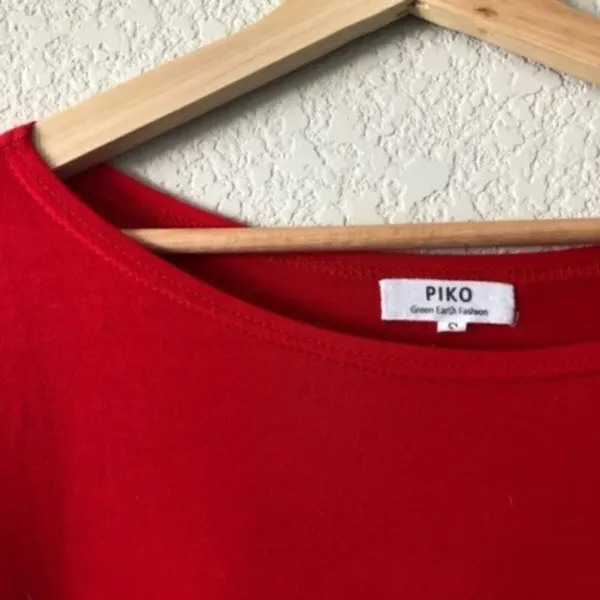 Piko‎ Bamboo Preppy Red Long Sleeve Tunic Dress S - Image 4