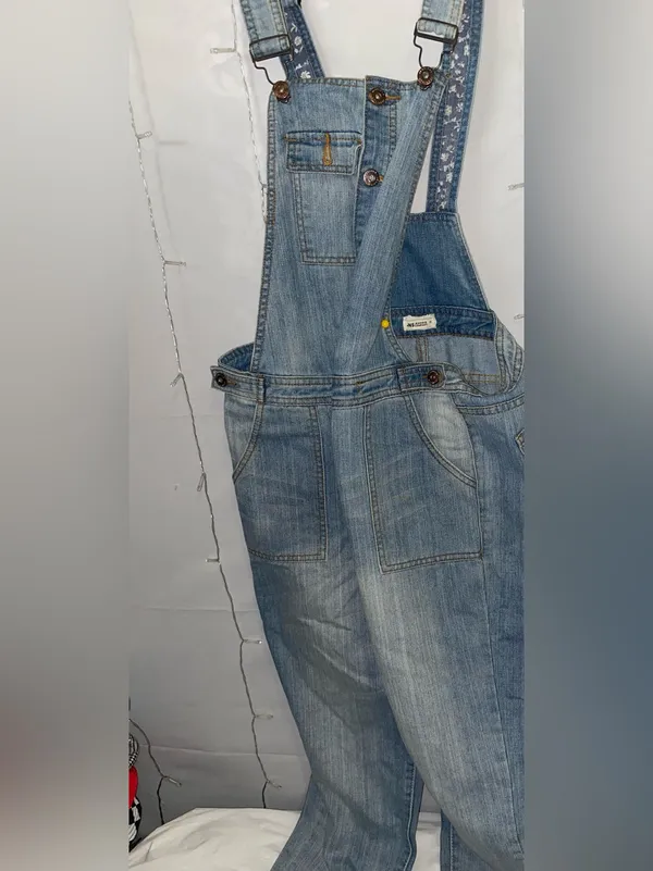Light Wash Denim Overalls Blue Size 10 - Image 2