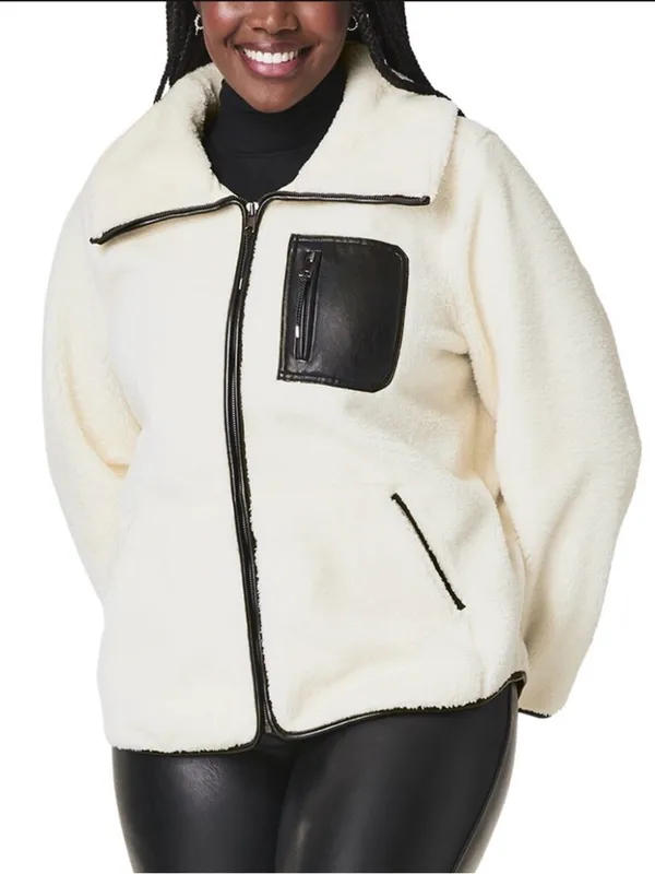 NWT SPANX Fleece Full Zip jacket sz S - Image 7