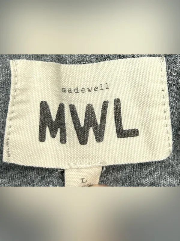 Madewell MWL Women’s Size L Breeze Drawstring Heather Grey Shorts - Image 2