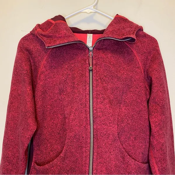 LULULEMON Scuba Full Zip Fleece Hoodie III Rio Mist Boom Juice Red Grape Sz 4 - Image 4