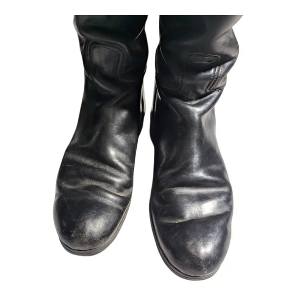 Grand Prix Black Leather Knee High Pull On Show Equestrian Riding Boots Sz 6 - Image 2