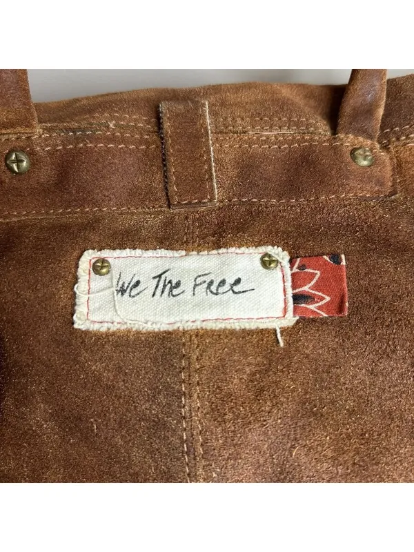 We The Free Free People Colorblock Suede Convertible Backpack Purse Leather Bag - Image 3