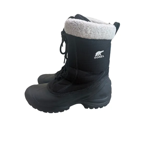 SOREL Cumberland Black Insulated Snow Winter Boots Size 8‎ Shearling Lace Up - Image 4