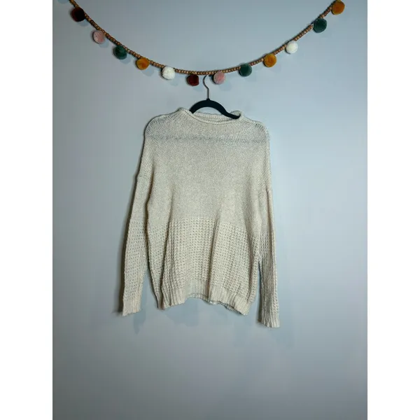 American Eagle cream marled sweater - Image 3