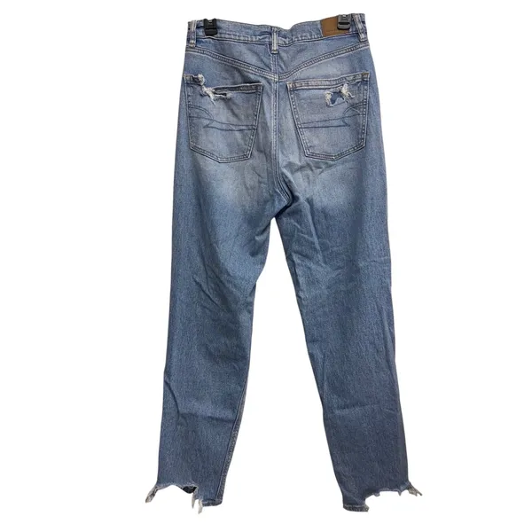 American Eagle Strigid Baggy Straight Jeans Women's 6R High Rise Distressed - Image 2