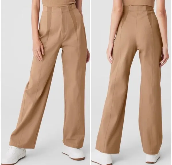 NWT Alo Yoga High-waist Moto Women Trousers in Toasted Almond. Size Small - Image 3